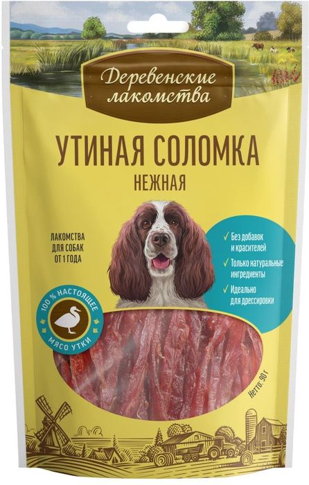 

Деревенские лакомства Утиная соломка нежная для собак (90 г)