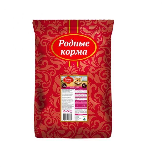 

Родные Корма корм для взрослых кошек всех пород, мясное рагу (400 гр)