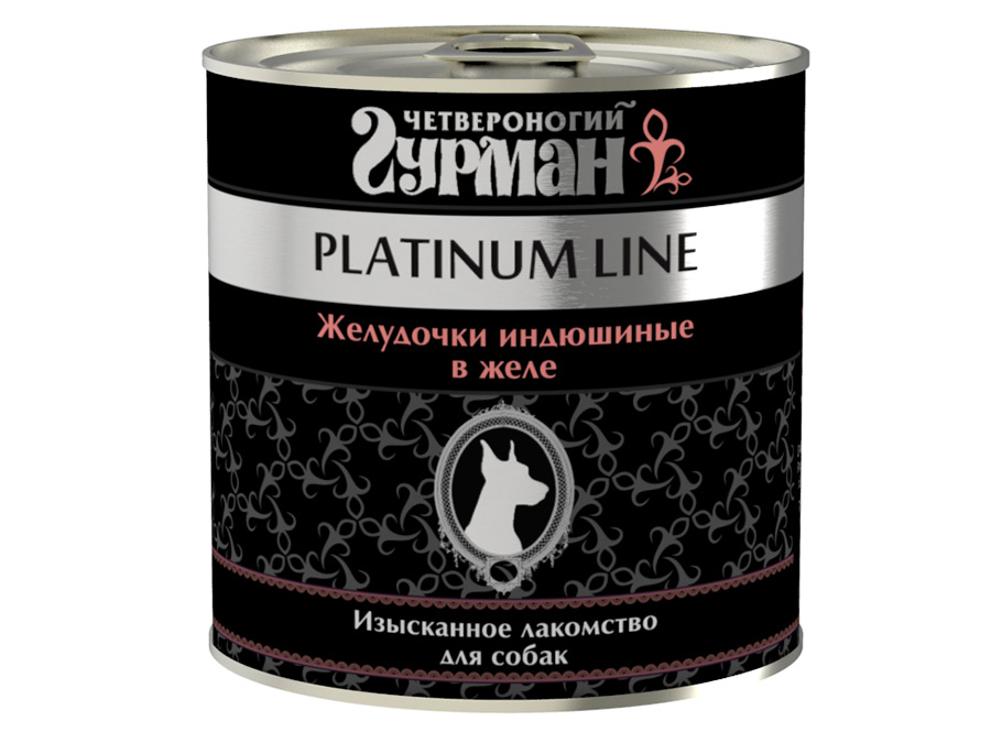 

Четвероногий Гурман Platinum консервы для собак с желудками индюшачьими (240 г)