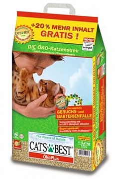 Cat's Best Eko plus наполнитель для кошек древесный комкующийся (40 л)