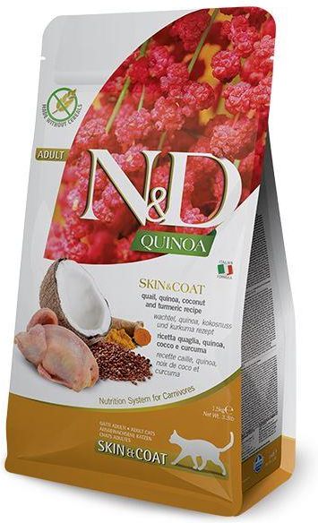 

Farmina N&D Quinoa корм для взрослых кошек, здоровье кожи и шерсти, беззерновой, перепел и киноа (5 кг)