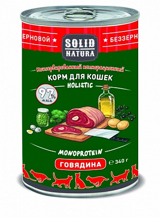 

Solid Natura влажный корм для кошек с говядиной (100 г)