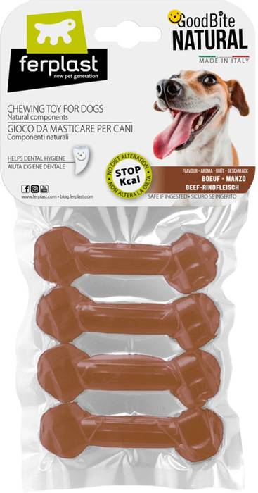 

Ferplast игрушка-кость GoodBite XS съедобная, для собак, вкус говядины (4х16,5 гр)