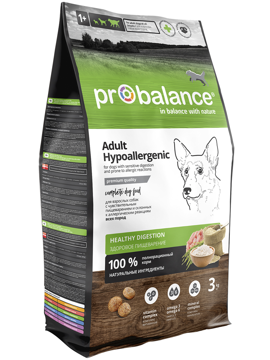 

ProBalance сухой корм для взрослых собак всех пород, гипоаллергенный (3 кг)