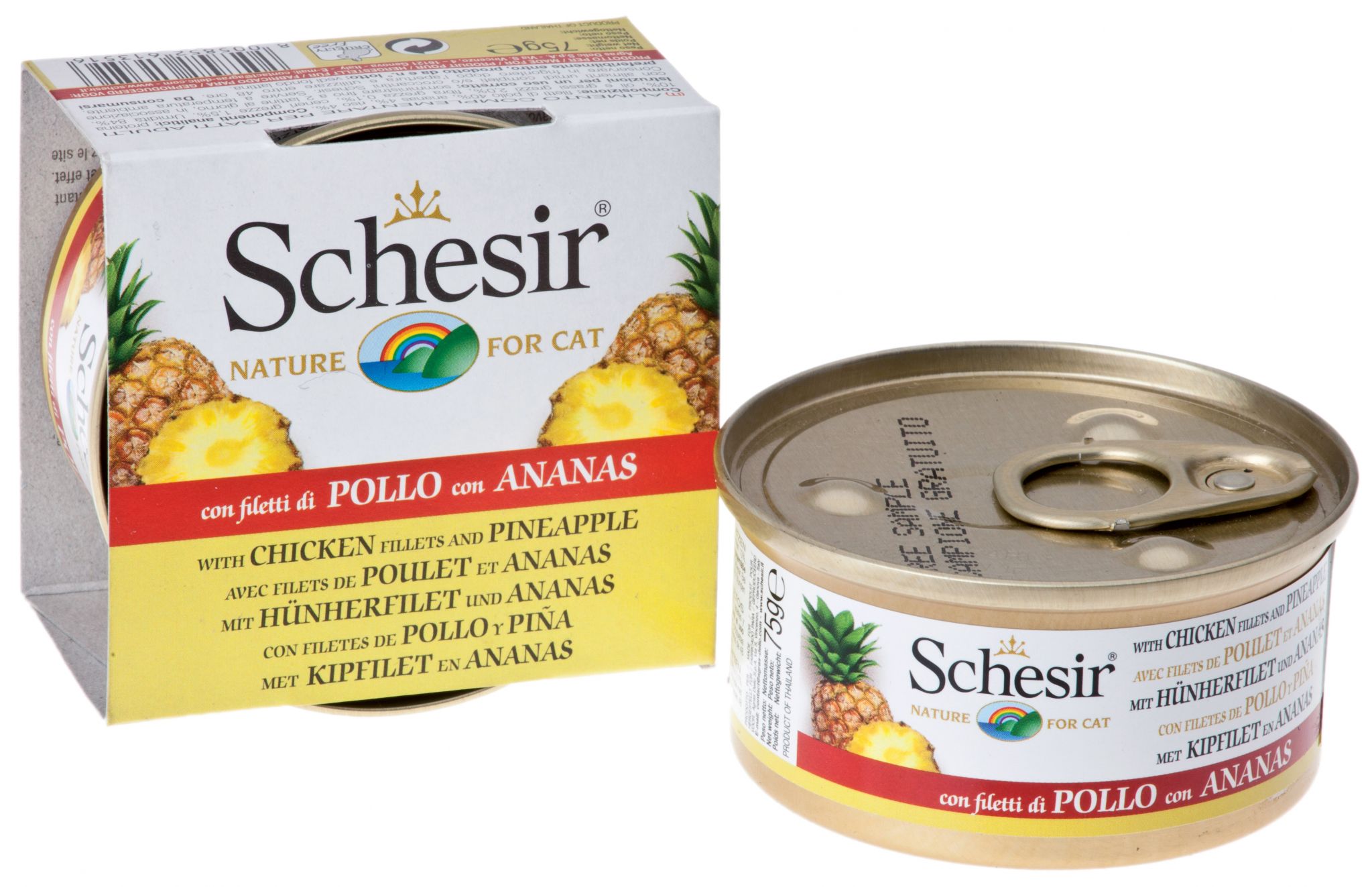 

Schesir консервы для кошек с куриным филе и ананасами (75 г)