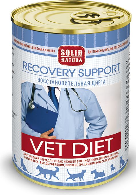 Solid Natura VET Recovery влажный корм для собак и кошек, восстановительная диета (340 г)