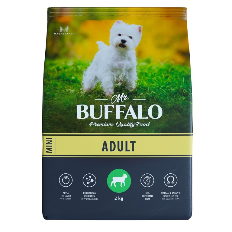 

Mr.Buffalo сухой корм для взрослых собак малых пород, ягненок (2 кг)