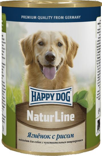 

Happy Dog NaturLine влажный корм для взрослых собак всех пород, с ягненком и рисом (410 г)