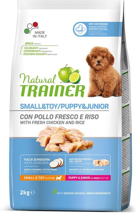

Trainer Natural корм для щенков и юниоров мелких пород от 1 до 10 месяцев, курица (2 кг)