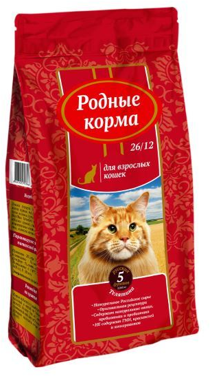 

Родные корма сухой корм для взрослых кошек всех пород, телятина (10 кг)