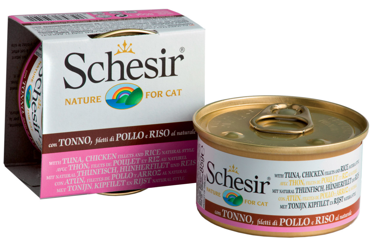 

Schesir консервы для кошек с тунцом, куриным филе и рисом (85 г)