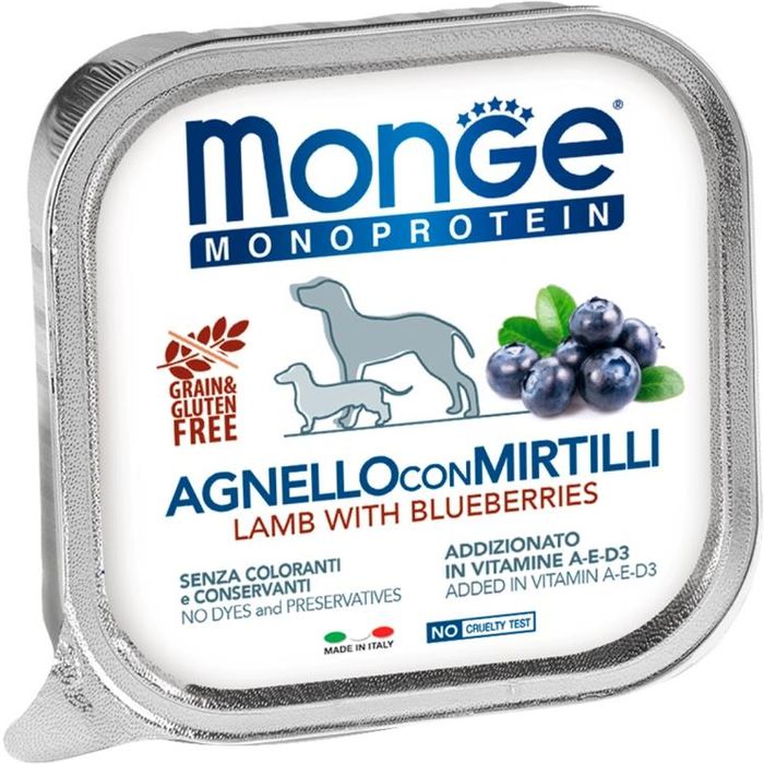 

Monge Dog Monoprotein Fruits консервы для собак паштет из ягненка с черникой (150 г)