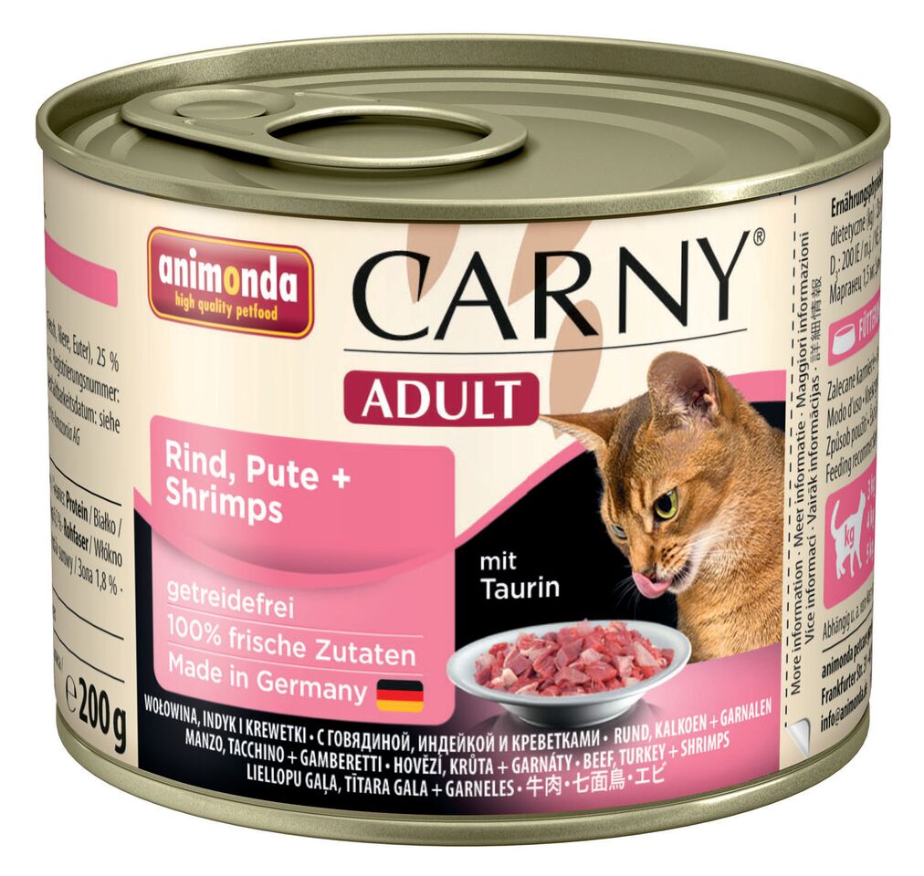 

Animonda Carny консервы для кошек с говядиной, индейкой и креветками (200 г)