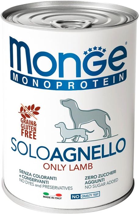 

Monge Dog Monoproteico Solo влажный корм для собак паштет из ягненка (400 г)