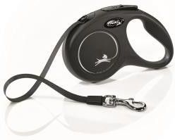 

Flexi New Classic S рулетка для собак до 15 кг черная (5 м), Черный