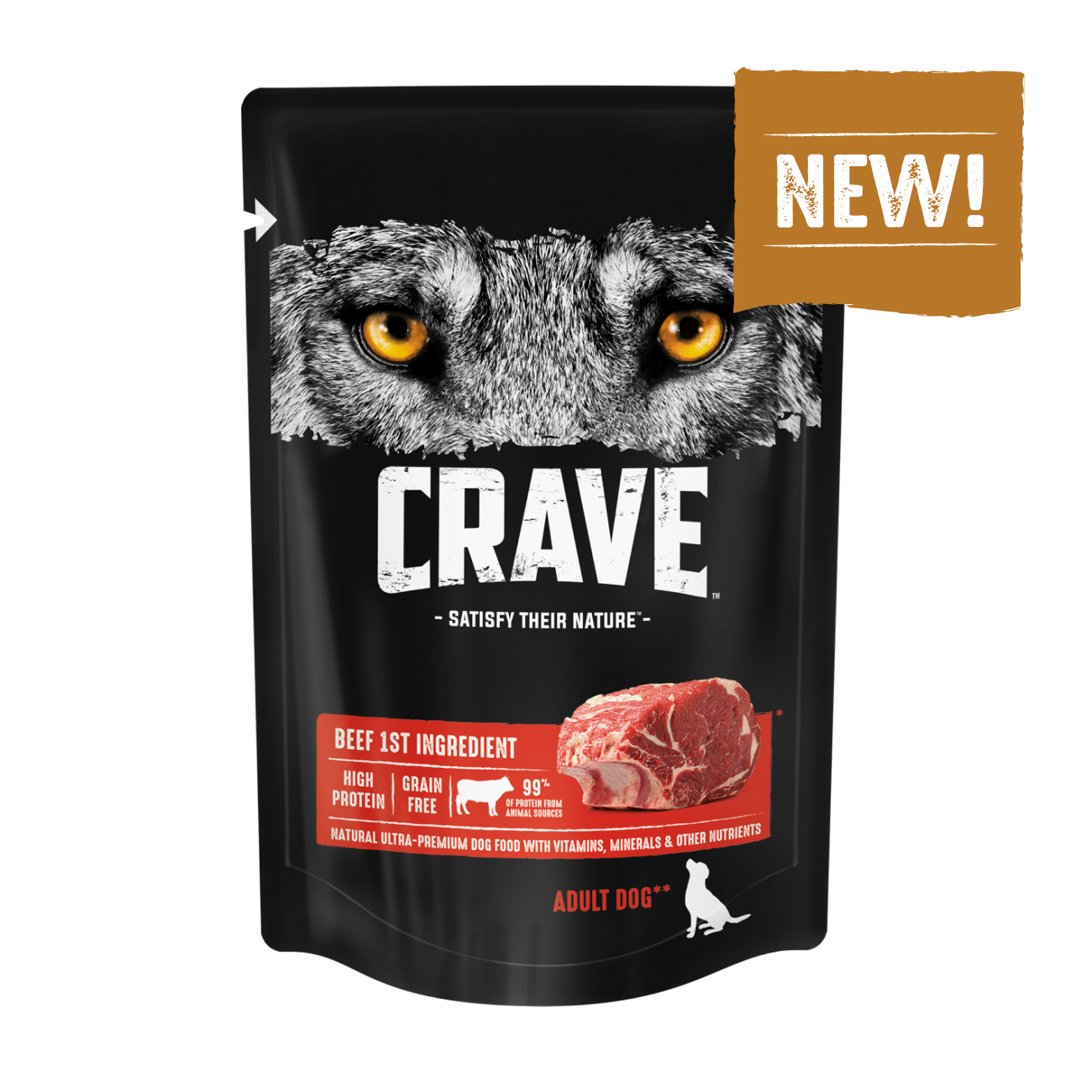 

Crave влажный корм для взрослых собак всех пород с говядиной (85 г)