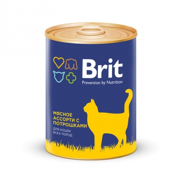 

Brit Premium влажный корм для кошек мясное ассорти с потрошками (340 г)