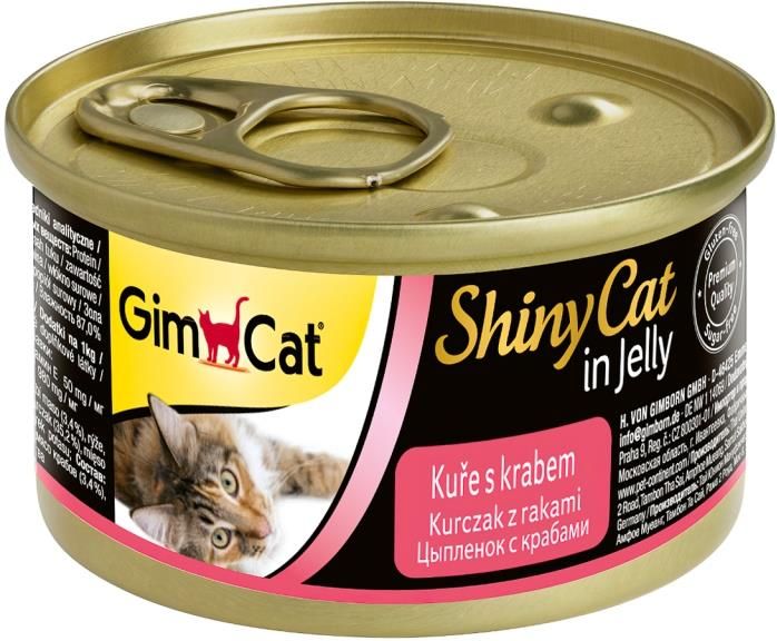 Gimcat Shiny Cat влажный корм для кошек с цыпленком и крабами (70 г)