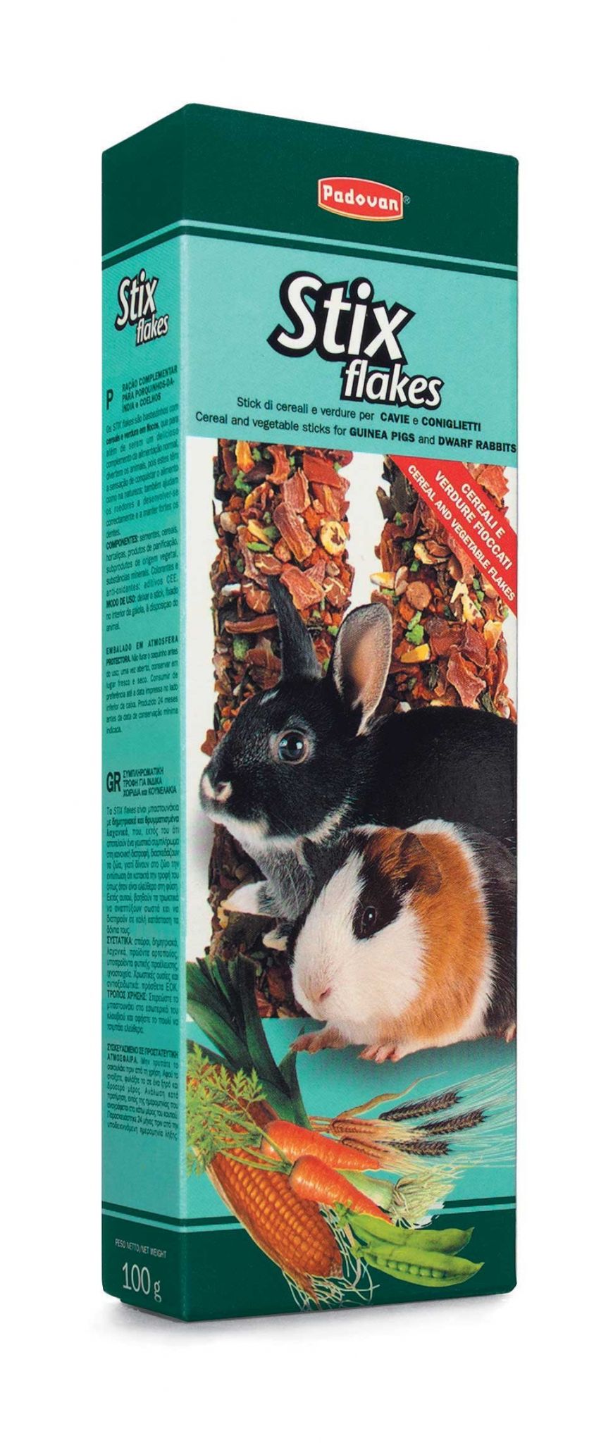 

Padovan Stix Flakes палочки для кроликов и морских свинок овощные (100 г)