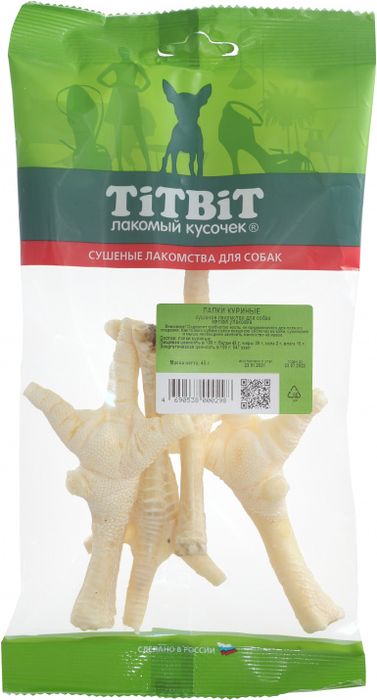 

TiTBiT лакомство для собак, лапки куриные (мягкая упаковка) (50 г)