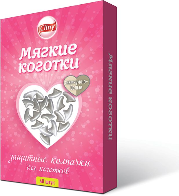 

Cliny Cl мягкие коготки жемчужно-белые, 40шт (1 уп)