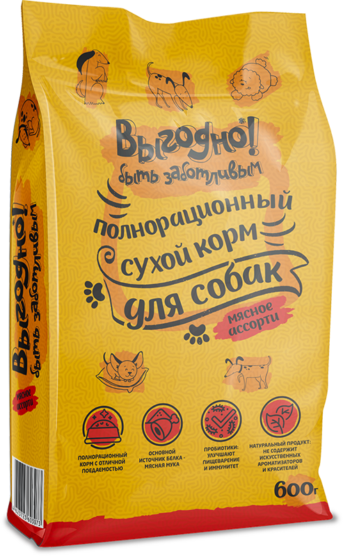 

Выгодно корм для собак малых и средних пород, мясное ассорти (3 кг)