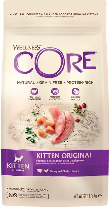 

Wellness CORE корм для котят, индейка с лососем (1,7 кг)