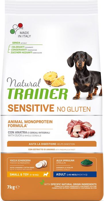 

Trainer Natural корм для взрослых собак мелких пород, с чувствительным пищеварением, утка (2 кг)