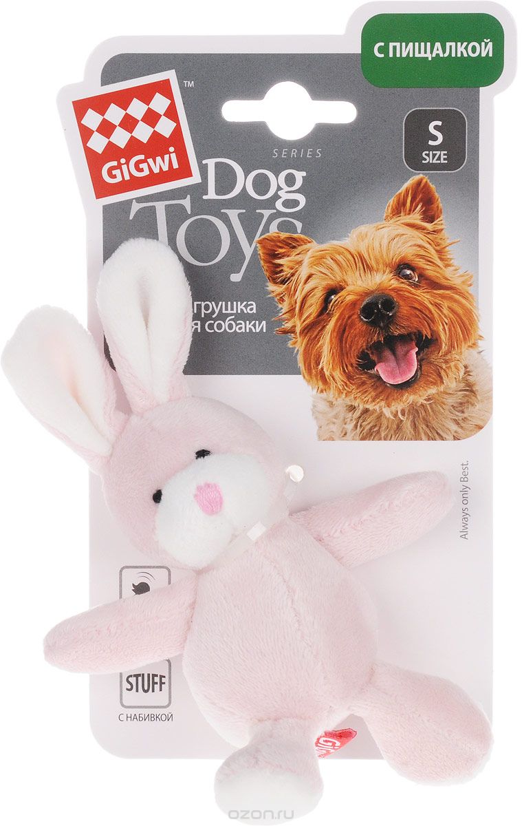 

GIGwi игрушка для собак заяц с пищалкой (11 см)