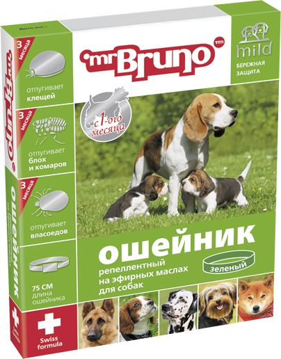 

Mr.Bruno Mr. Bruno ошейник репеллентный для собак и щенков белый (75 см)