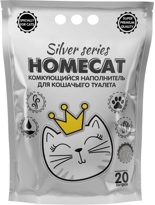

HOMECAT Silver Series комкующийся наполнитель (20 л)