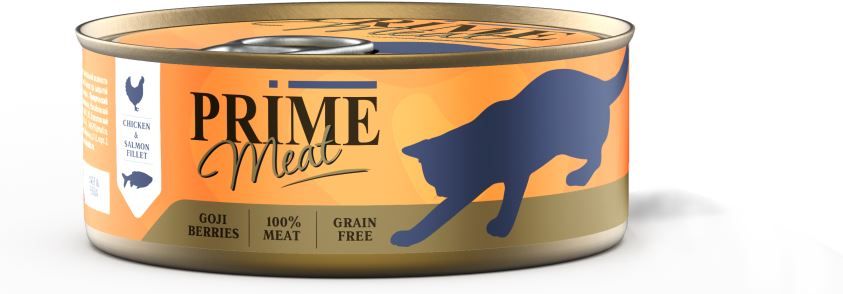 

Prime Meat влажный корм для кошек, курица с лососем, филе в желе (100 г)