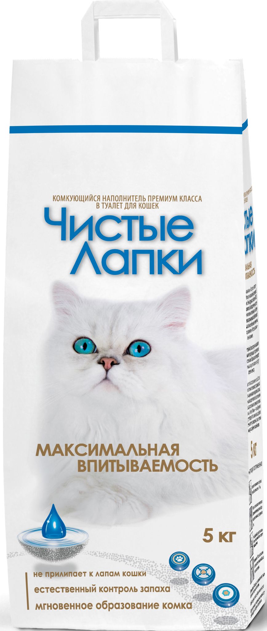 

Чистые лапки наполнитель комкующийся для кошек (5 кг)