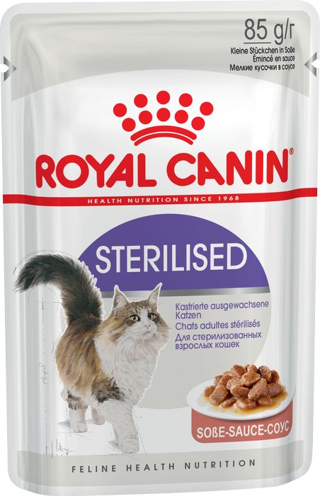 

Royal Canin Sterilised влажный корм для стерилизованных кошек в соусе (85 г)