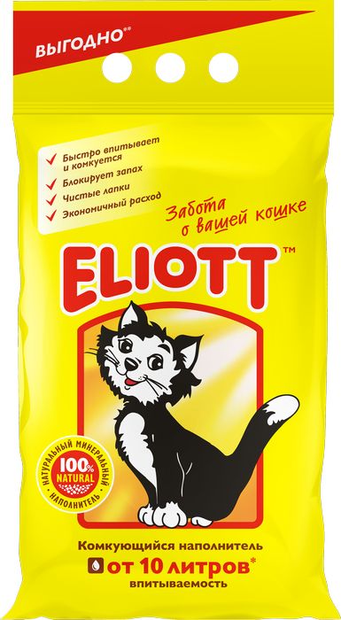 Eliott комкующийся наполнитель для кошек впитывающий (10л)