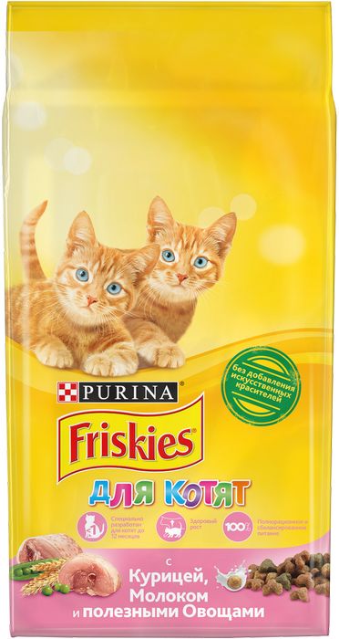 Friskies корм для котят всех пород, курица с овощами (2 кг)