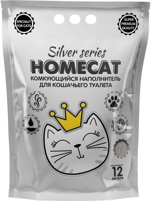 

HOMECAT Silver Series комкующийся наполнитель (12 л)