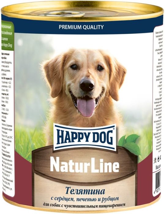 

Happy Dog влажный корм для собак, телятина с сердцем, печенью и рубцом (970 г)