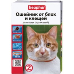

Beaphar New Diaz ошейник от блох и клещей для кошек оранжевый (35 см)