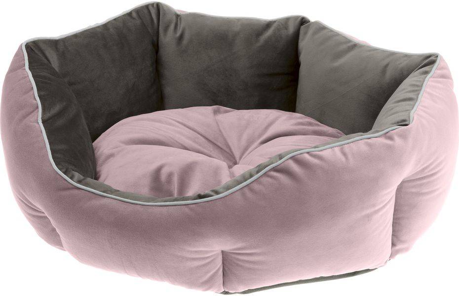 

Ferplast двухсторонняя софа QUEEN 60, велюр (розово-серая, 60х46х20 см)