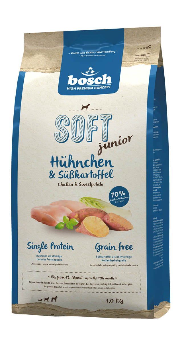 

Bosch Soft Junior полувлажный корм для собак с курицей и бататом (1 кг)