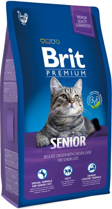 

Brit Premium корм для пожилых кошек всех пород, курица (8 кг)