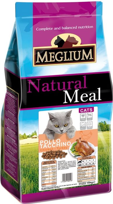 

Meglium корм для привередливых кошек, курица, индейка (3 кг)