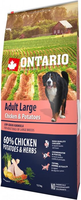 

Ontario корм для собак крупных пород, курица (2,25 кг)