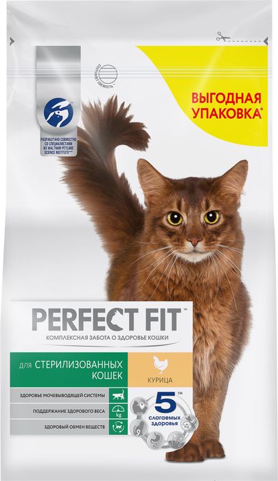 

Perfect Fit сухой корм для стерилизованных кошек, с курицей (190 г)