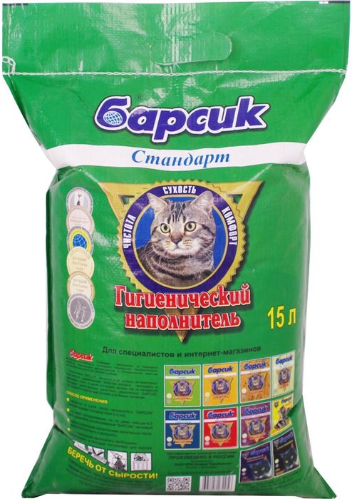 

Барсик наполнитель для кошек стандарт (15 л)