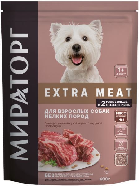 

Мираторг Extra Meat корм для собак малых пород, с говядиной (600 г)