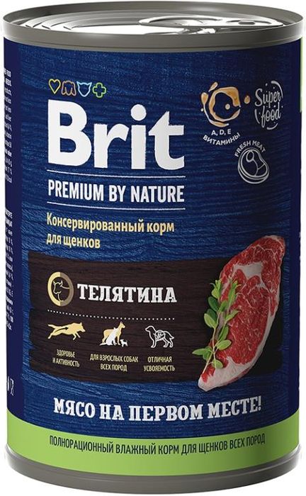 

Brit Premium by Nature влажный корм для щенков всех пород, с телятиной (410 г)