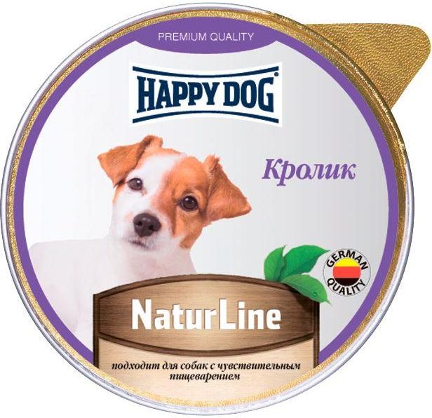 Happy Dog Natur Line влажный корм для собак, кролик, паштет (125 г)