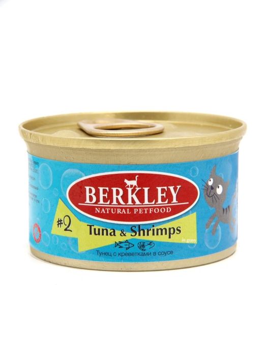 

Berkley №2 влажный корм для кошек, тунец с креветками (85 г)